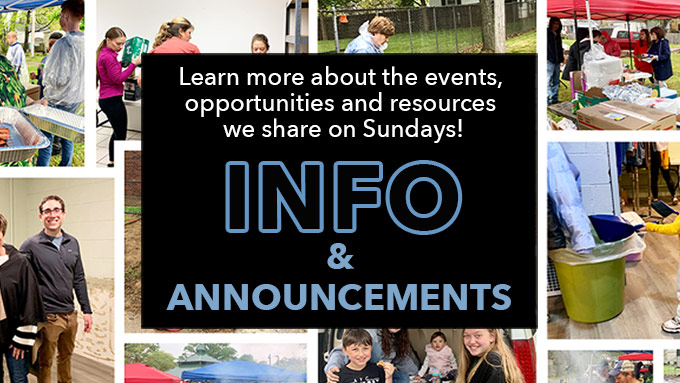 This Week's Info and Announcements
