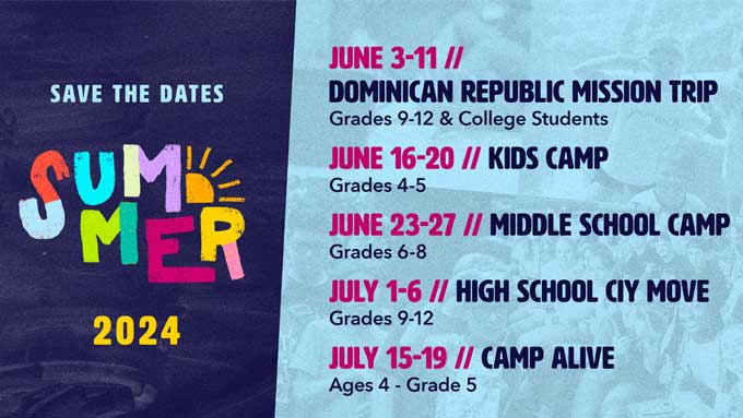 2024 SUMMER CAMPS 
 

We have exciting things to look forward to this Summer...Registration Open Now!

 
